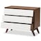Baxton Studio Hildon Mid-Century White and Walnut Wood 3-Drawer Storage Chest 136-7492 - alternate 4